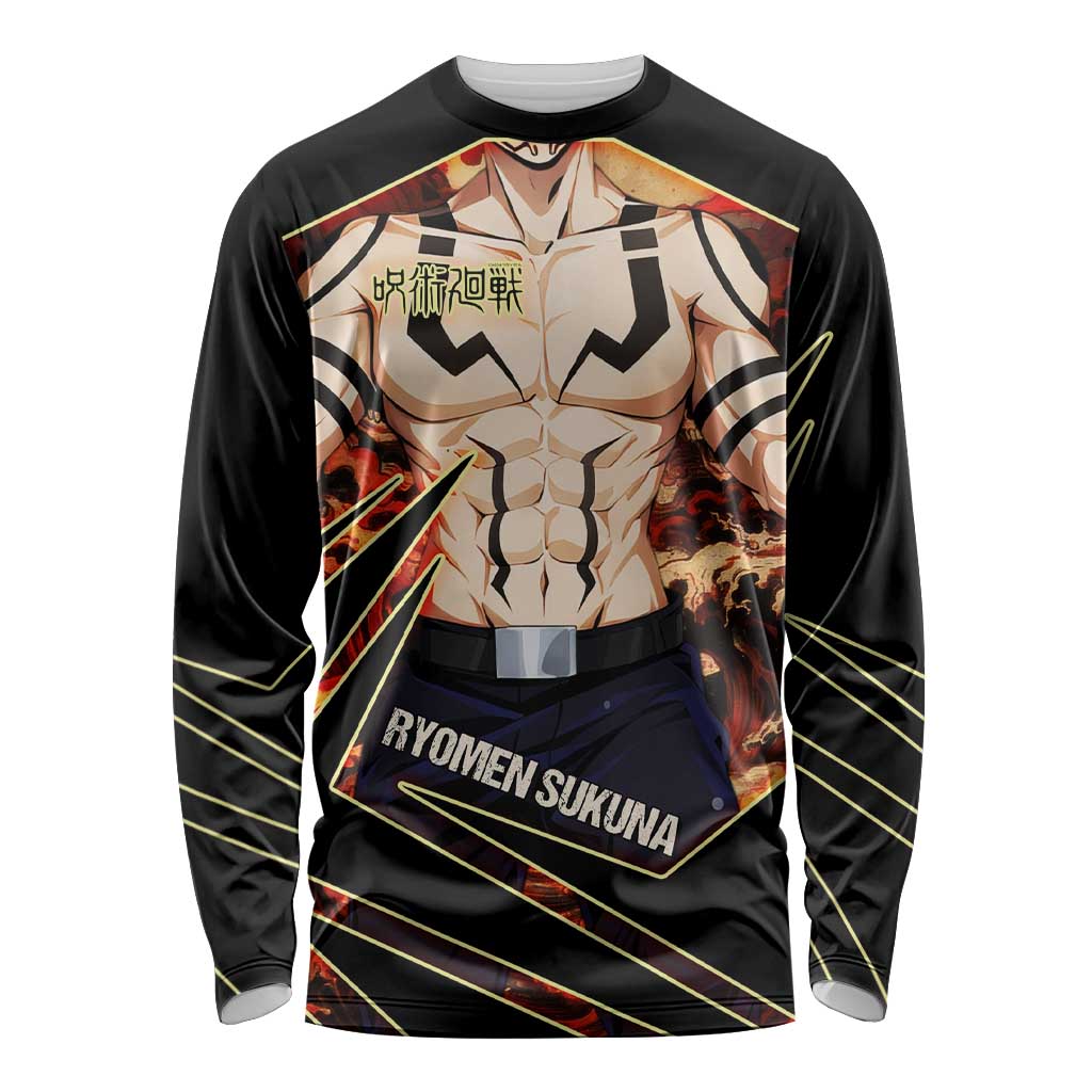 Ryomen Sukuna Malevolent Shrine Long Sleeve Shirt Infernal Cursed Domain Art Style