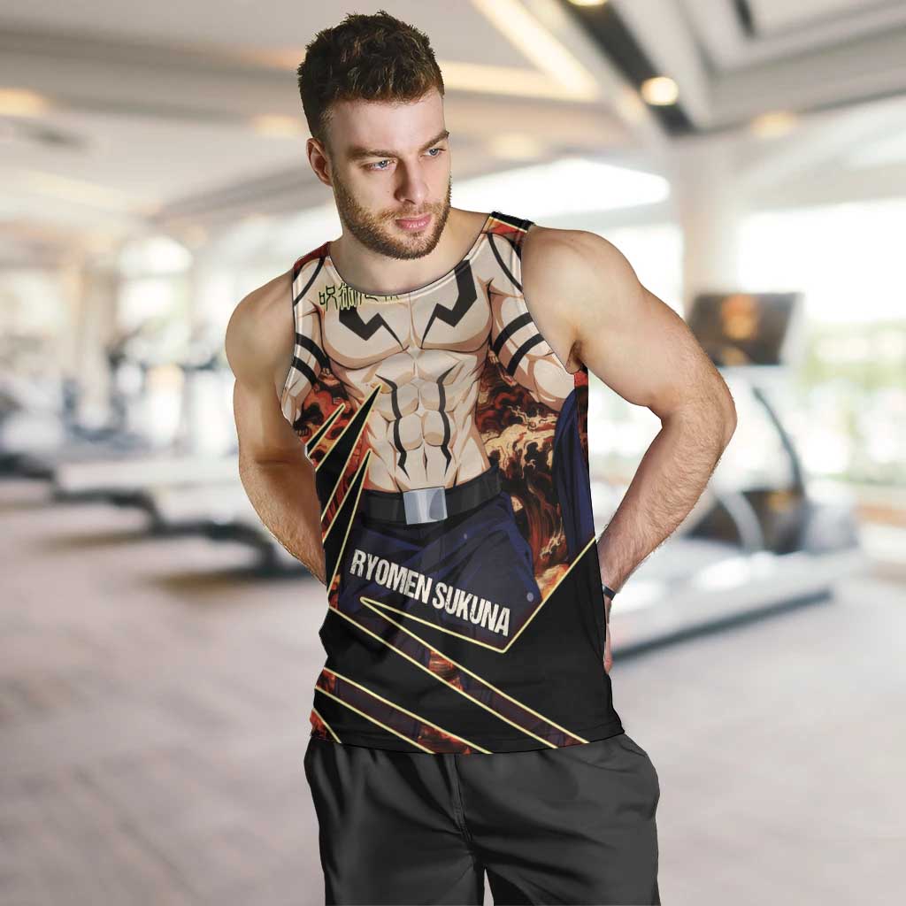 Ryomen Sukuna Malevolent Shrine Men Tank Top Infernal Cursed Domain Art Style
