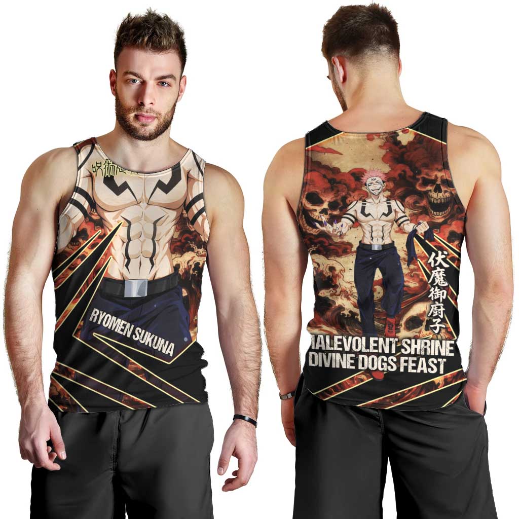 Ryomen Sukuna Malevolent Shrine Men Tank Top Infernal Cursed Domain Art Style