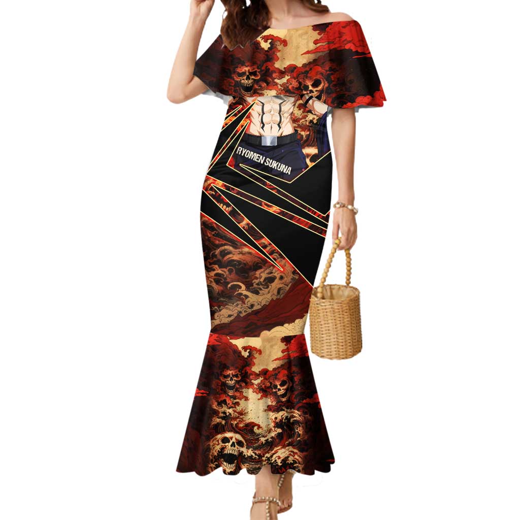 Ryomen Sukuna Malevolent Shrine Mermaid Dress Infernal Cursed Domain Art Style