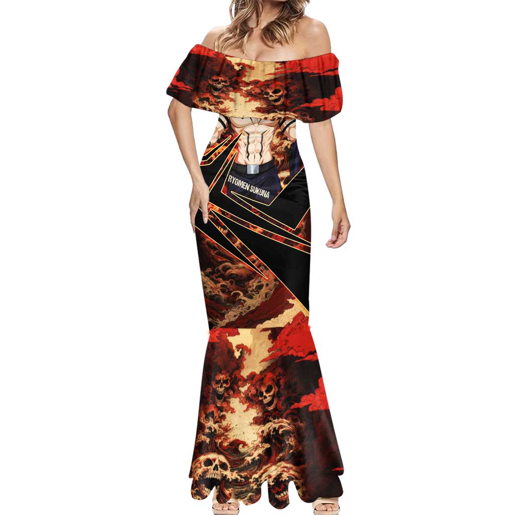 Ryomen Sukuna Malevolent Shrine Mermaid Dress Infernal Cursed Domain Art Style