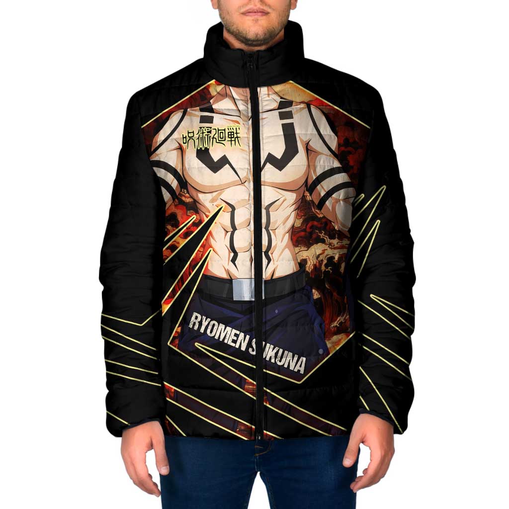 Ryomen Sukuna Malevolent Shrine Padded Jacket Infernal Cursed Domain Art Style