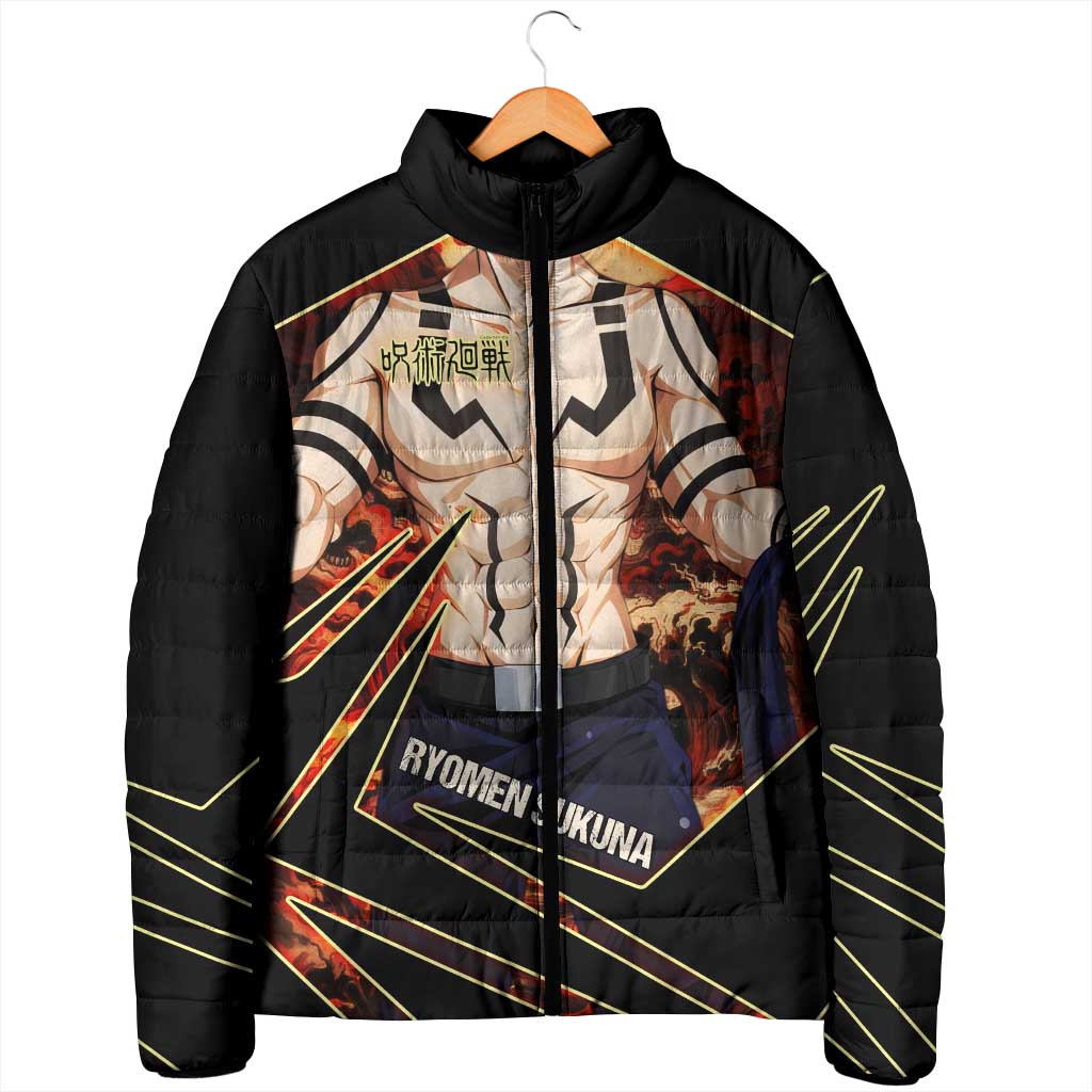 Ryomen Sukuna Malevolent Shrine Padded Jacket Infernal Cursed Domain Art Style