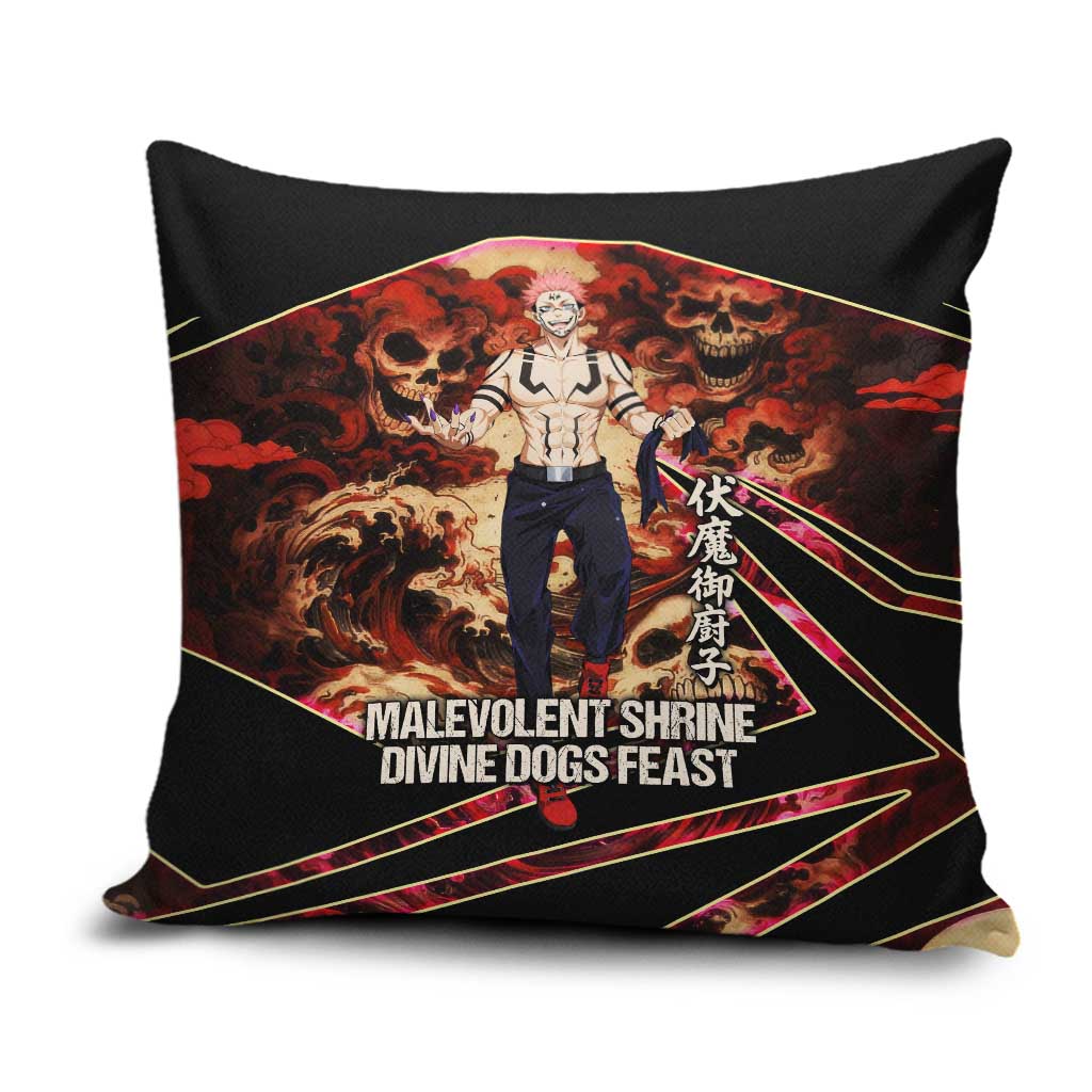 Ryomen Sukuna Malevolent Shrine Pillow Cover Infernal Cursed Domain Art Style