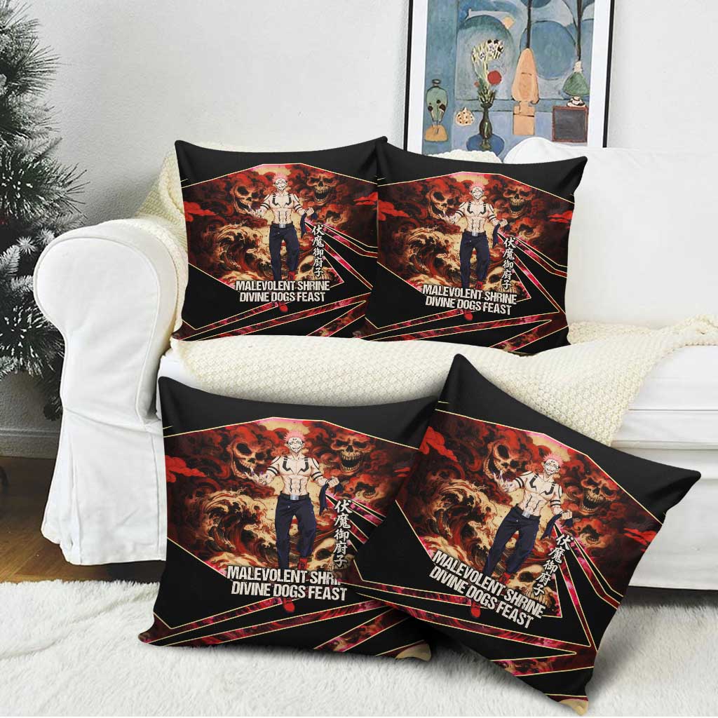 Ryomen Sukuna Malevolent Shrine Pillow Cover Infernal Cursed Domain Art Style