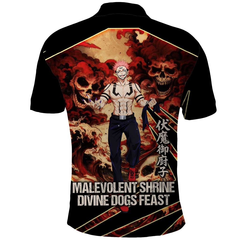 Ryomen Sukuna Malevolent Shrine Polo Shirt Infernal Cursed Domain Art Style