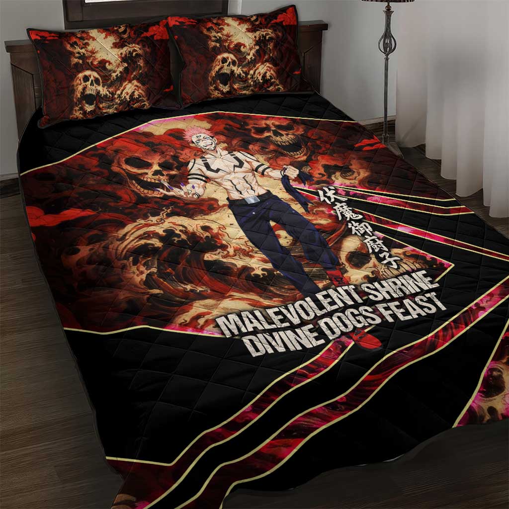 Ryomen Sukuna Malevolent Shrine Quilt Bed Set Infernal Cursed Domain Art Style