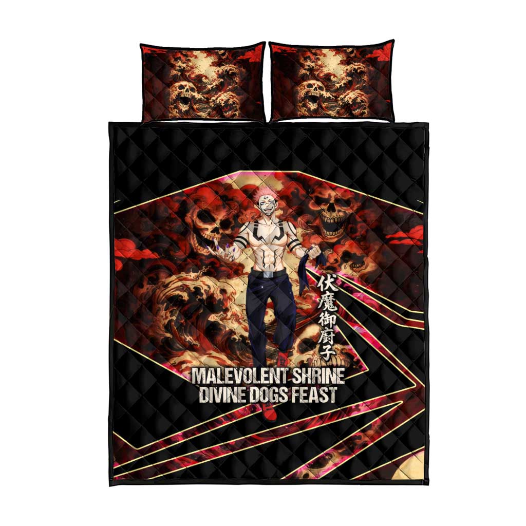 Ryomen Sukuna Malevolent Shrine Quilt Bed Set Infernal Cursed Domain Art Style