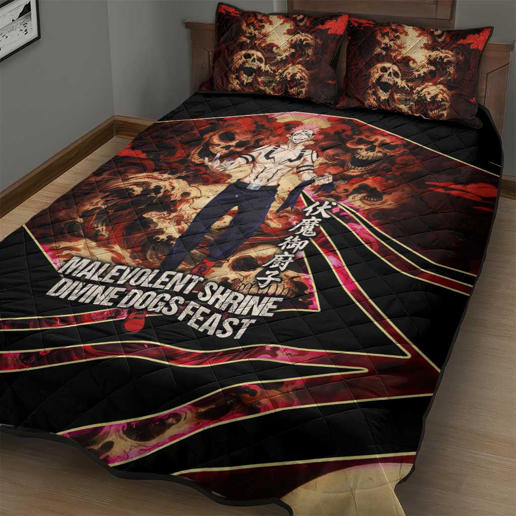 Ryomen Sukuna Malevolent Shrine Quilt Bed Set Infernal Cursed Domain Art Style