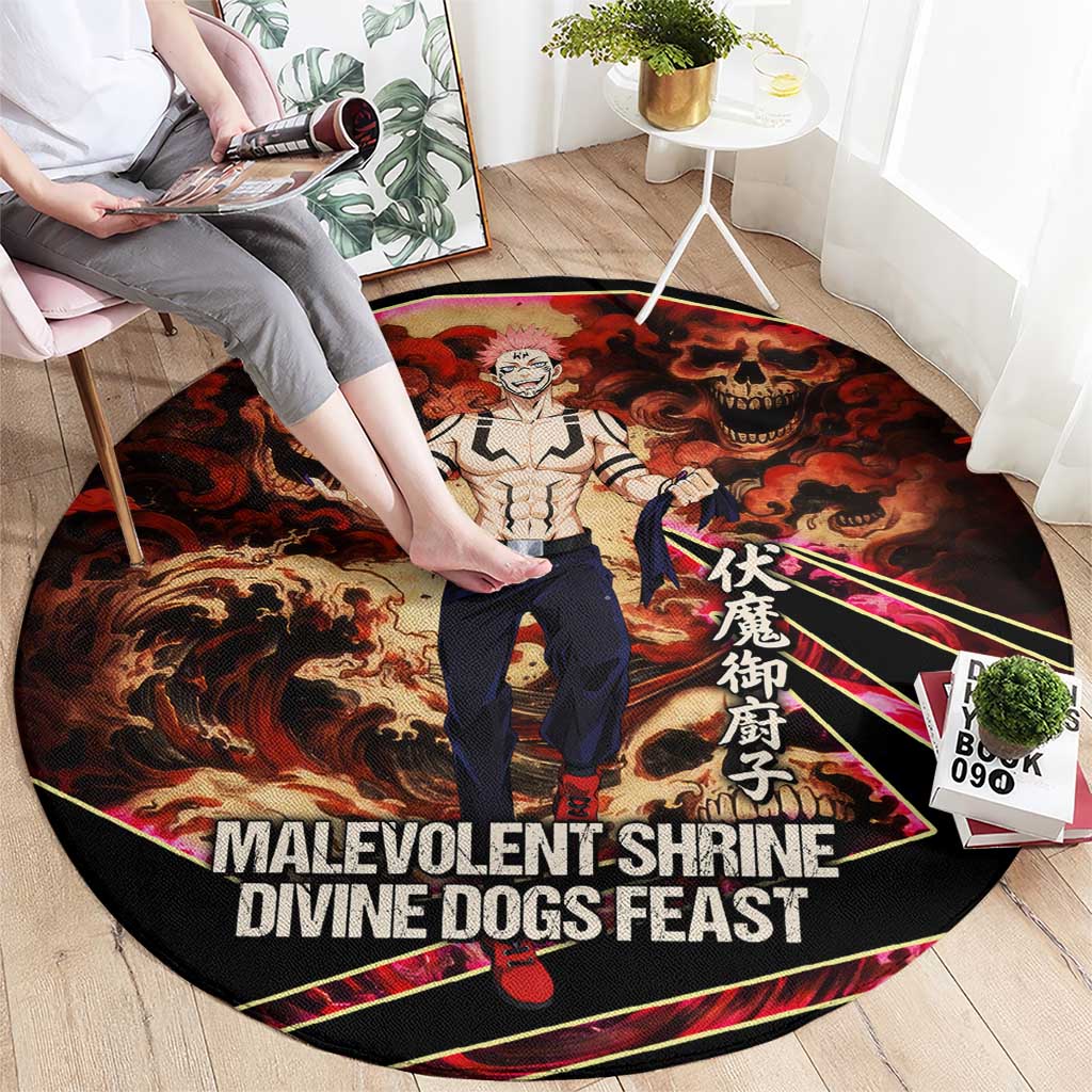 Ryomen Sukuna Malevolent Shrine Round Carpet Infernal Cursed Domain Art Style