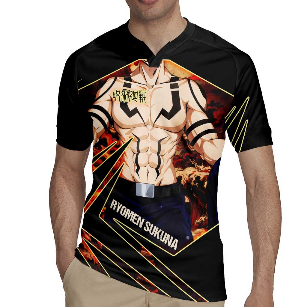 Ryomen Sukuna Malevolent Shrine Rugby Jersey Infernal Cursed Domain Art Style