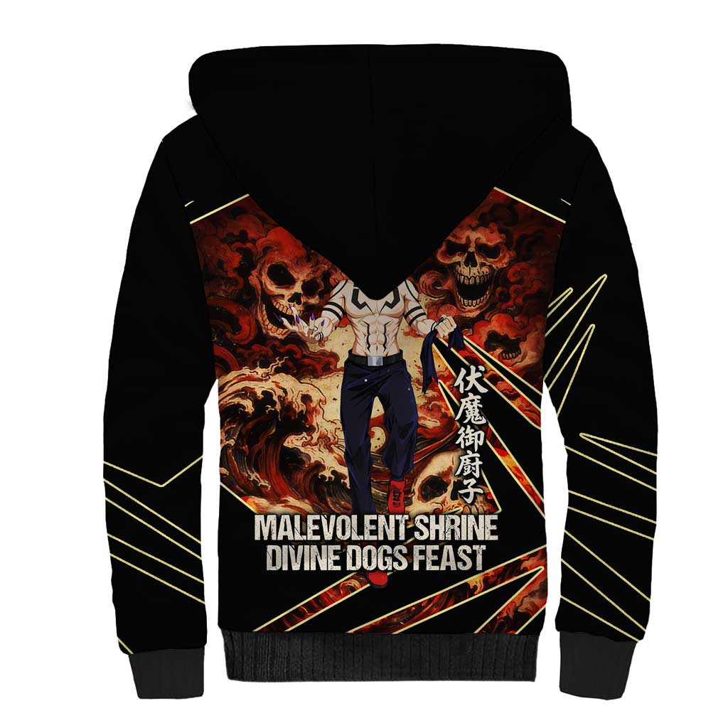 Ryomen Sukuna Malevolent Shrine Sherpa Hoodie Infernal Cursed Domain Art Style