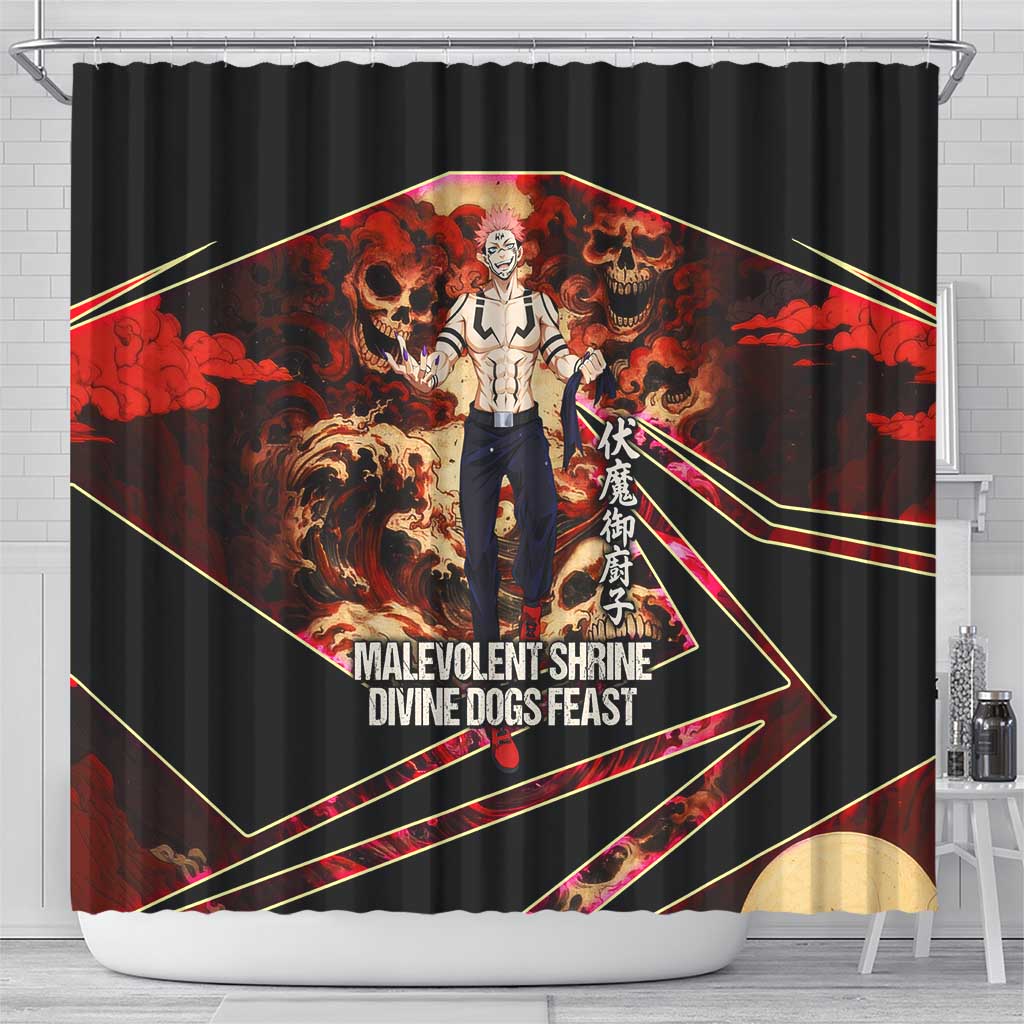 Ryomen Sukuna Malevolent Shrine Shower Curtain Infernal Cursed Domain Art Style