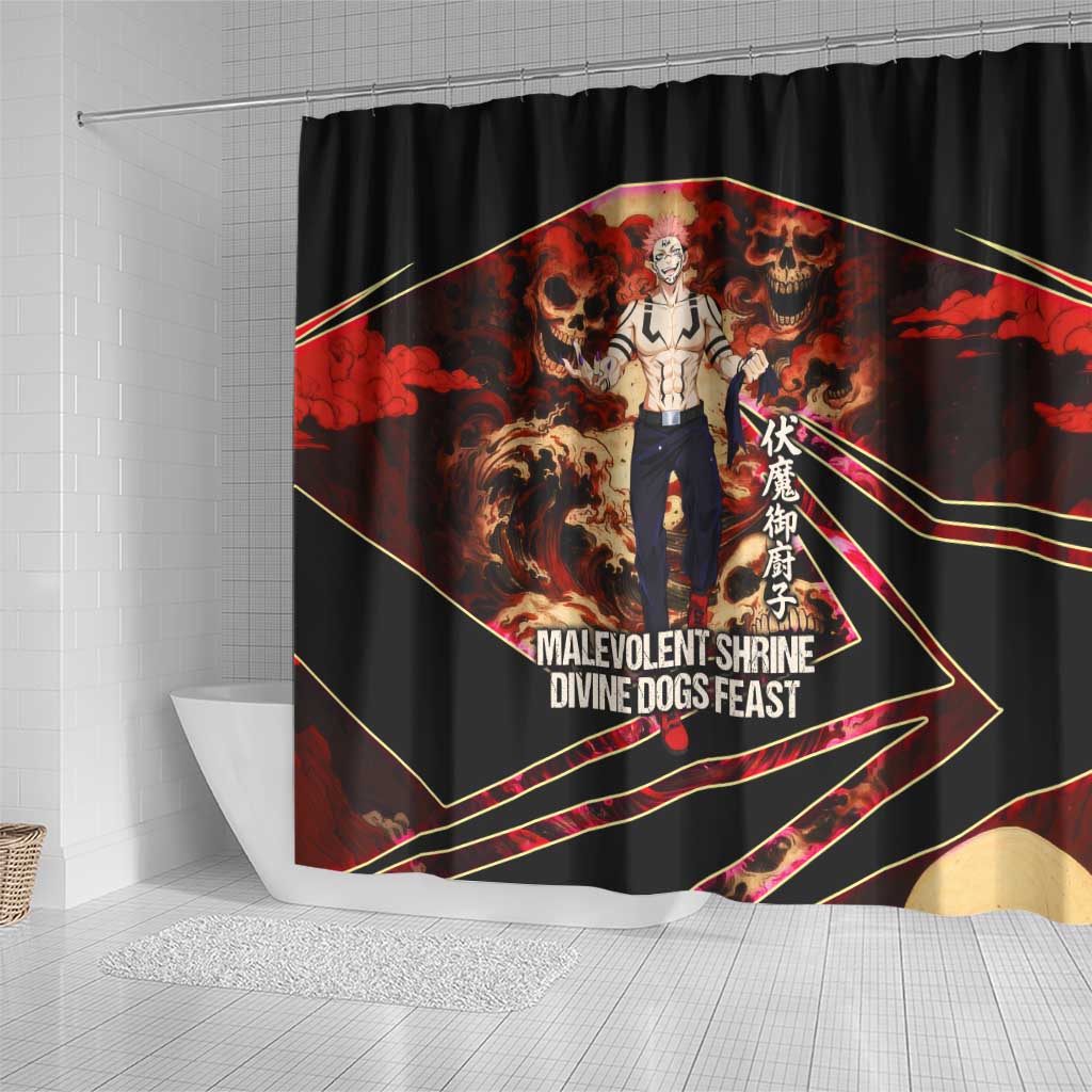 Ryomen Sukuna Malevolent Shrine Shower Curtain Infernal Cursed Domain Art Style