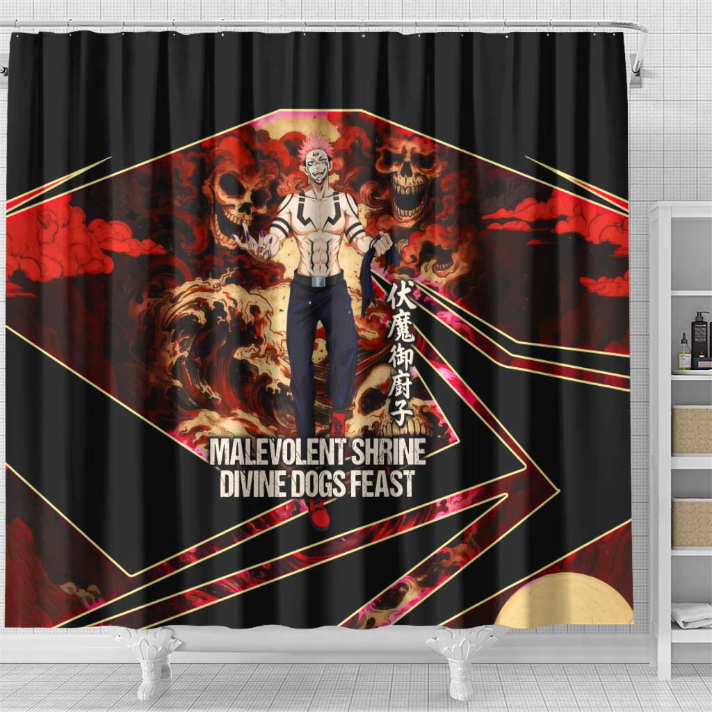 Ryomen Sukuna Malevolent Shrine Shower Curtain Infernal Cursed Domain Art Style
