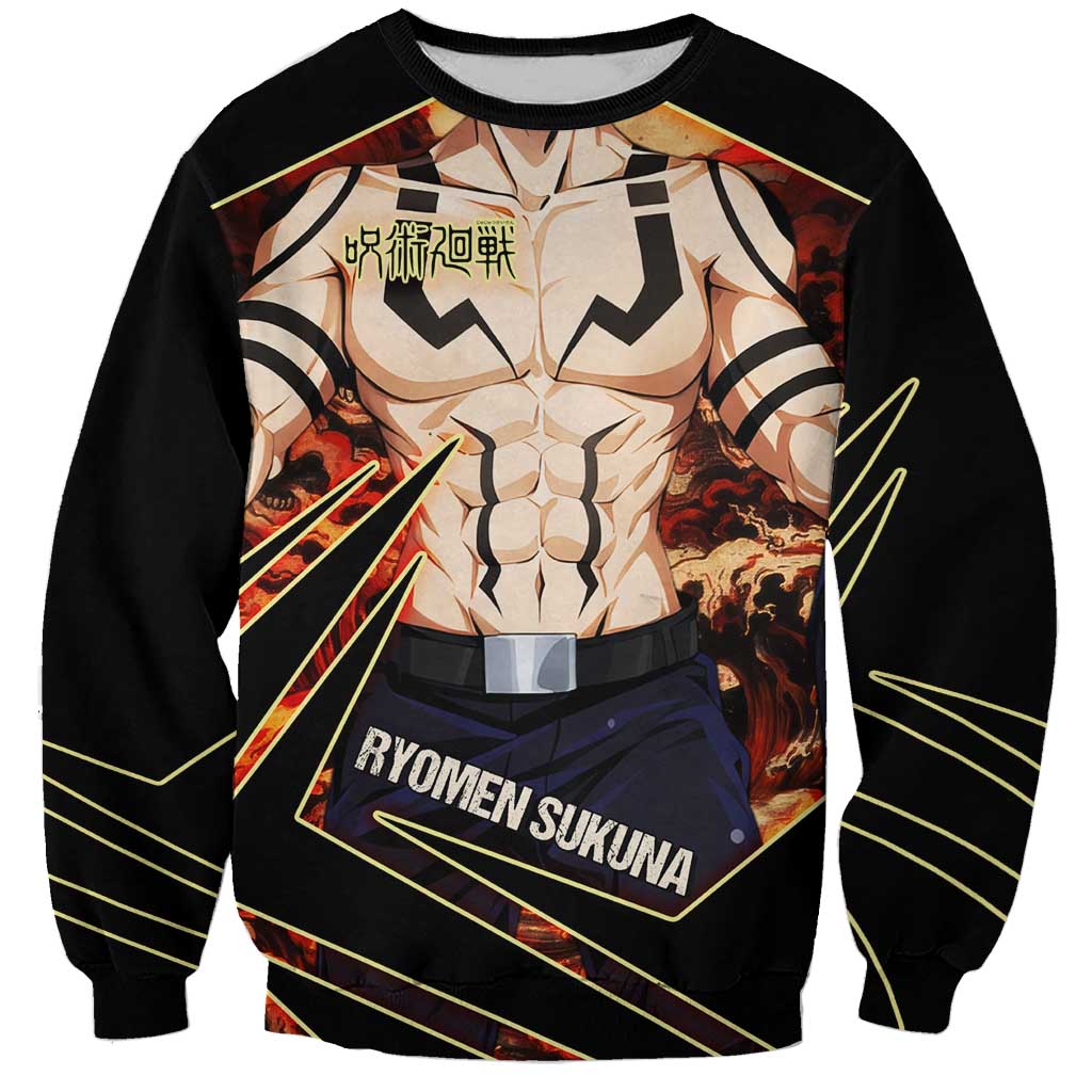 Ryomen Sukuna Malevolent Shrine Sweatshirt Infernal Cursed Domain Art Style