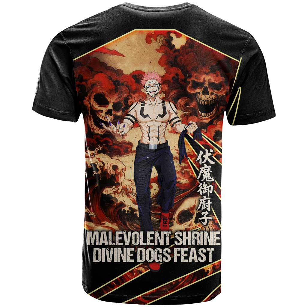 Ryomen Sukuna Malevolent Shrine T Shirt Infernal Cursed Domain Art Style