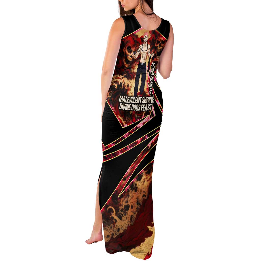 Ryomen Sukuna Malevolent Shrine Tank Maxi Dress Infernal Cursed Domain Art Style