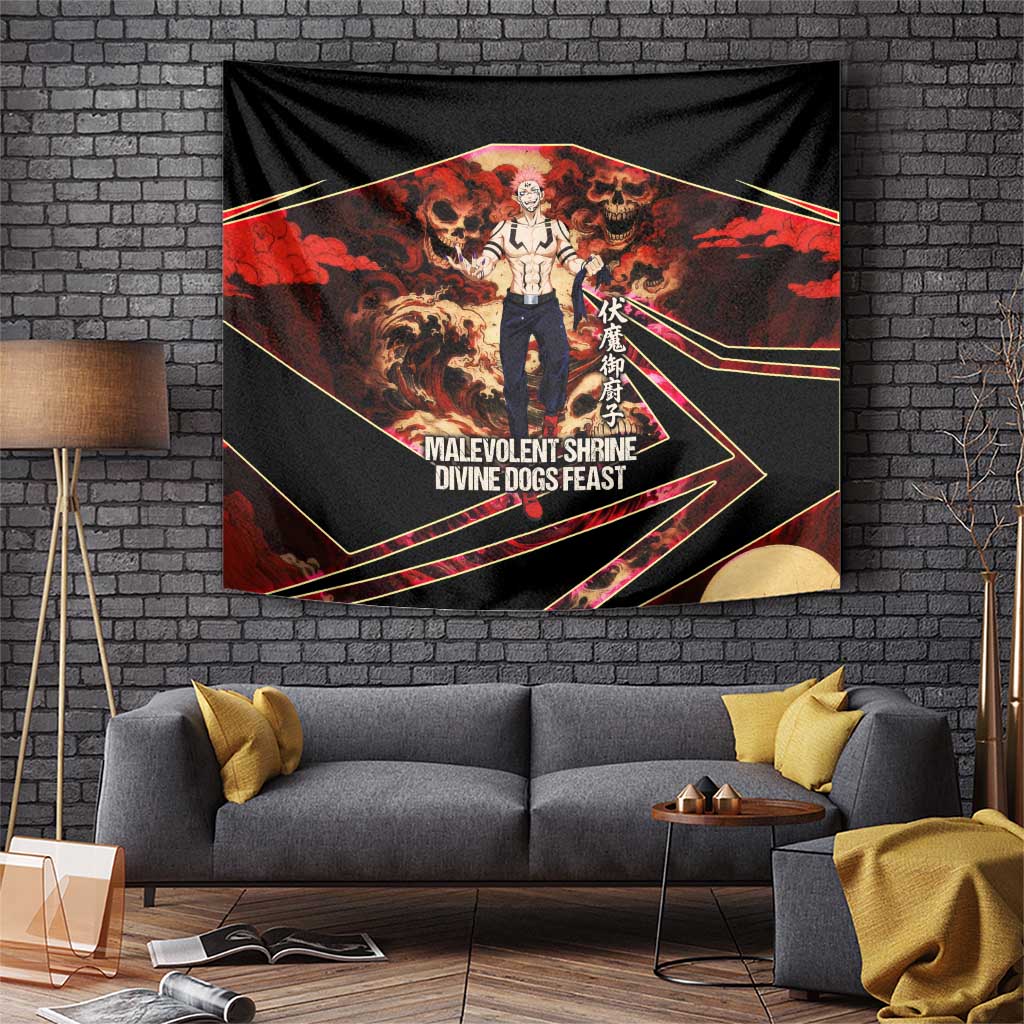Ryomen Sukuna Malevolent Shrine Tapestry Infernal Cursed Domain Art Style
