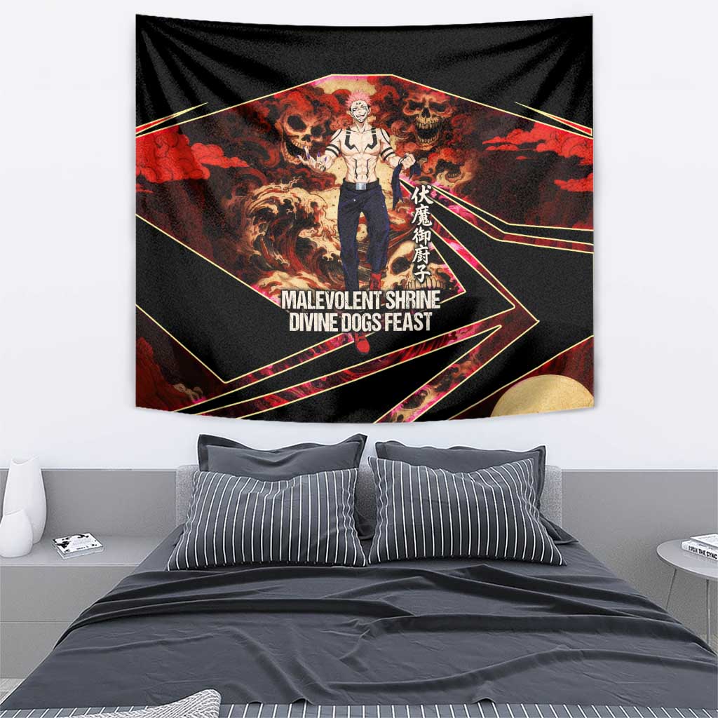 Ryomen Sukuna Malevolent Shrine Tapestry Infernal Cursed Domain Art Style