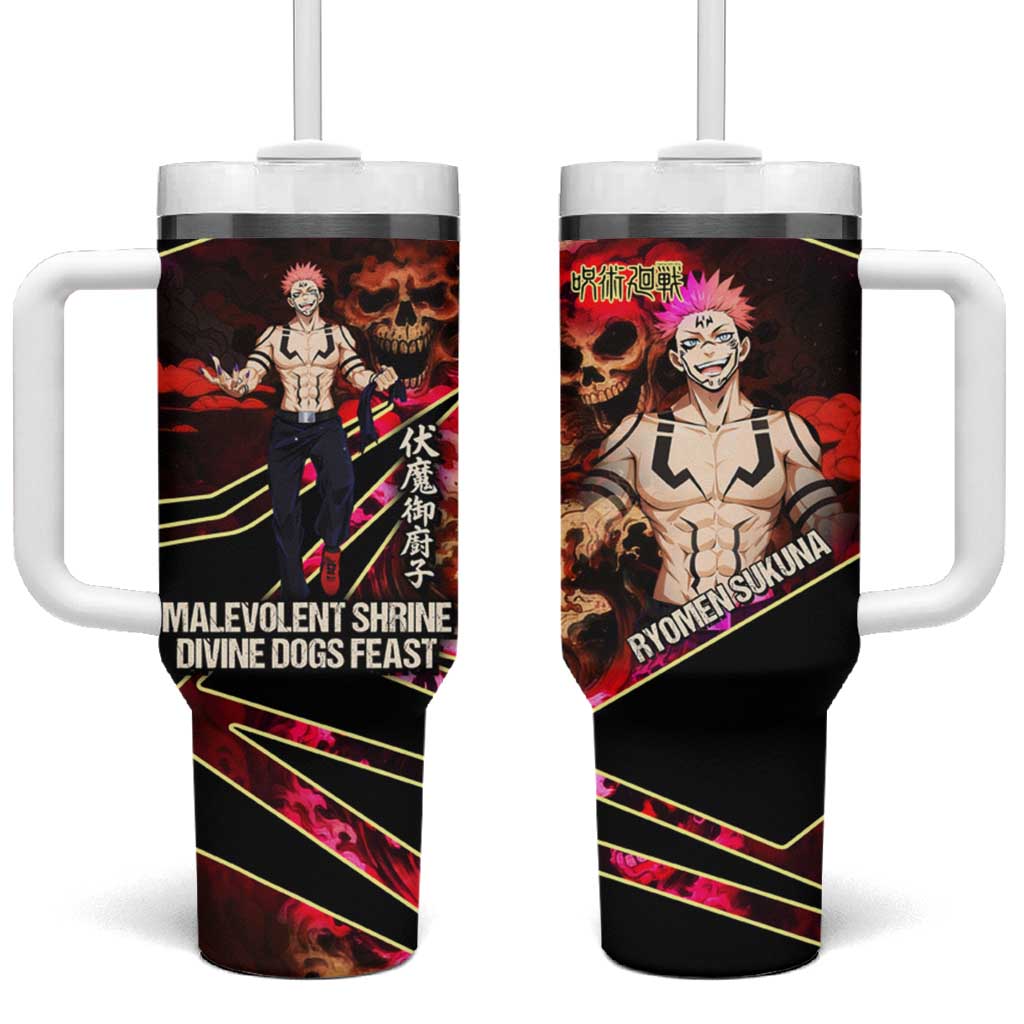 Ryomen Sukuna Malevolent Shrine Tumbler With Handle Infernal Cursed Domain Art Style