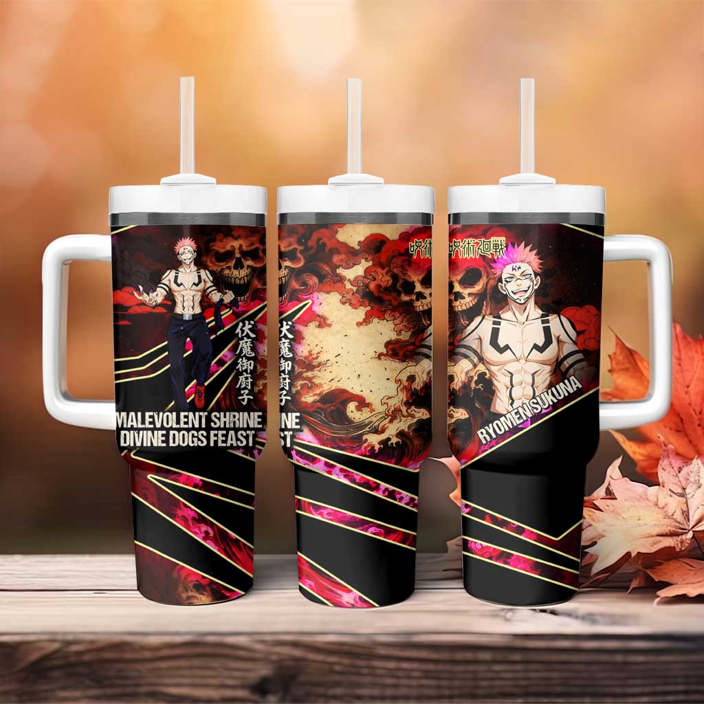 Ryomen Sukuna Malevolent Shrine Tumbler With Handle Infernal Cursed Domain Art Style