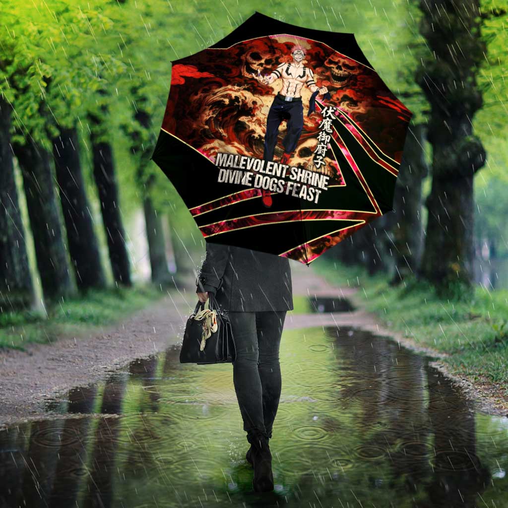 Ryomen Sukuna Malevolent Shrine Umbrella Infernal Cursed Domain Art Style