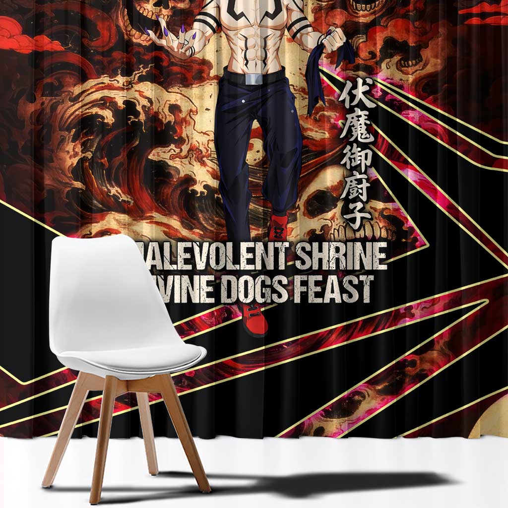 Ryomen Sukuna Malevolent Shrine Window Curtain Infernal Cursed Domain Art Style