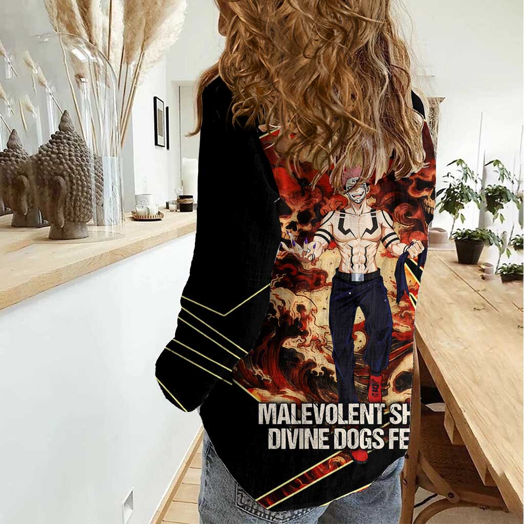 Ryomen Sukuna Malevolent Shrine Women Casual Shirt Infernal Cursed Domain Art Style