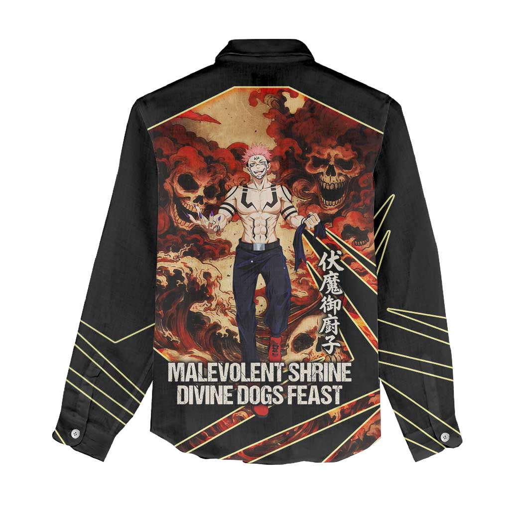 Ryomen Sukuna Malevolent Shrine Women Casual Shirt Infernal Cursed Domain Art Style