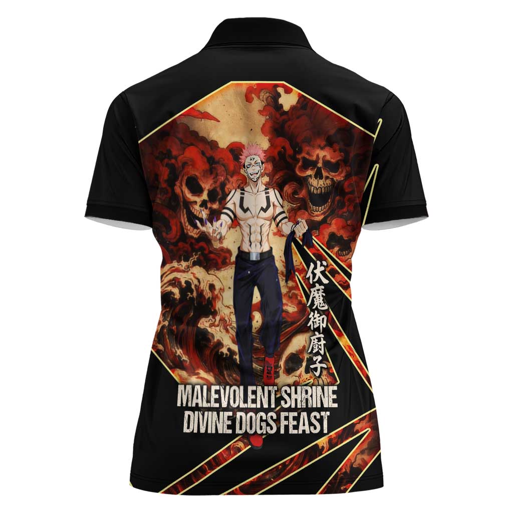 Ryomen Sukuna Malevolent Shrine Women Polo Shirt Infernal Cursed Domain Art Style