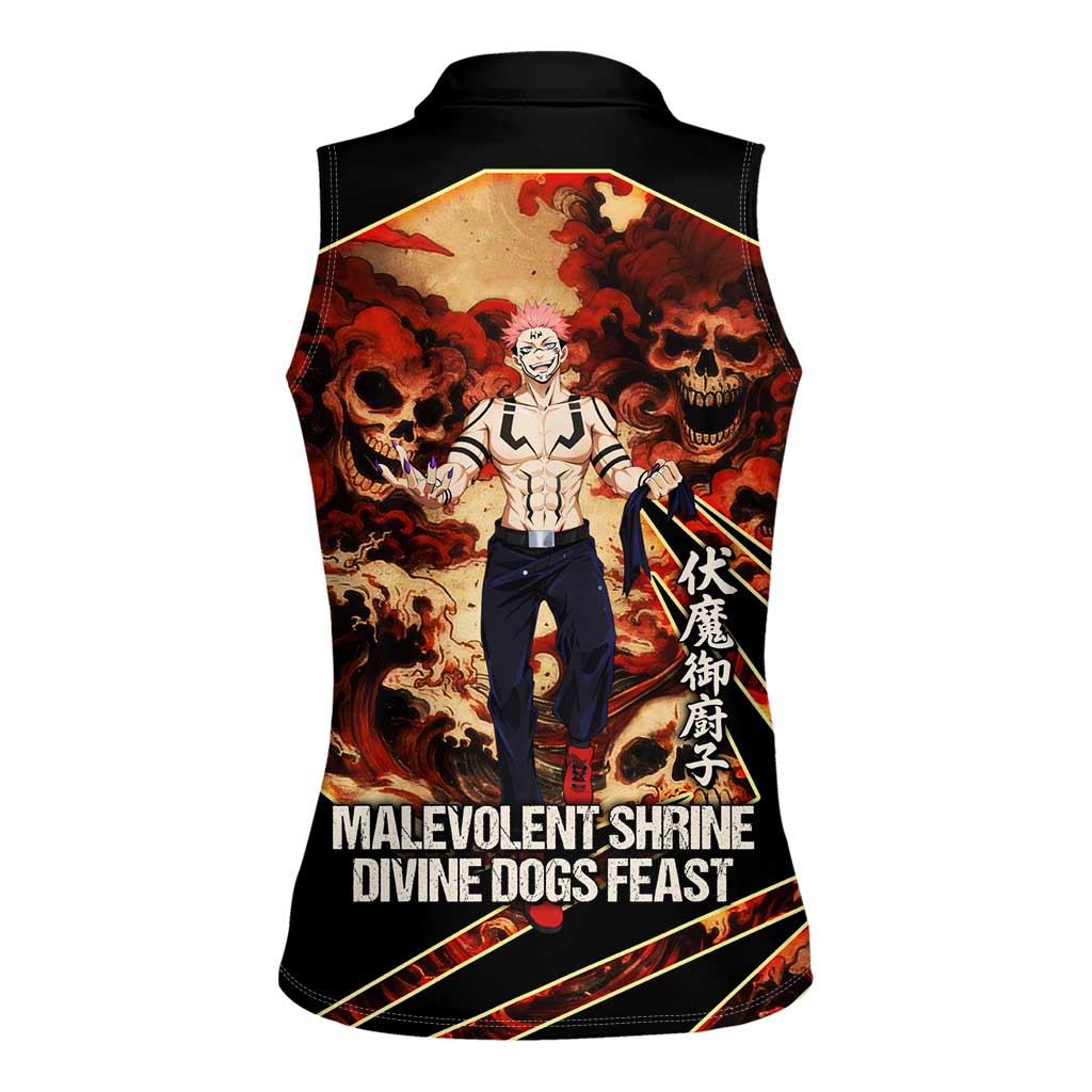 Ryomen Sukuna Malevolent Shrine Women Sleeveless Polo Shirt Infernal Cursed Domain Art Style