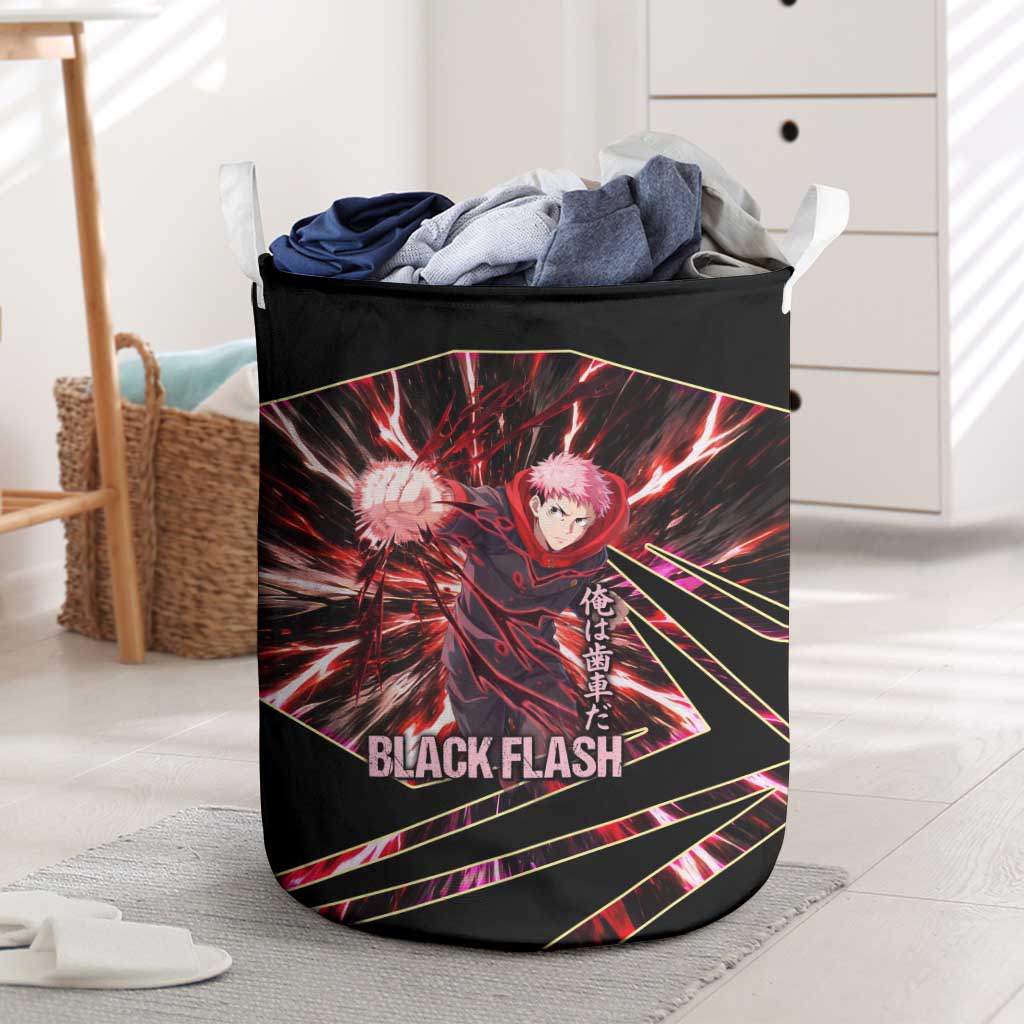 Yuji Itadori Black Flash Laundry Basket Dynamic Cursed Energy Burst Style