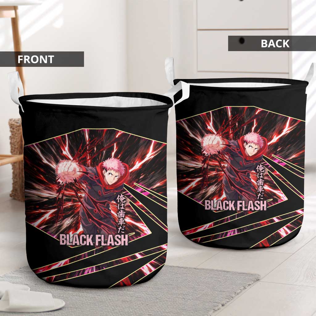 Yuji Itadori Black Flash Laundry Basket Dynamic Cursed Energy Burst Style
