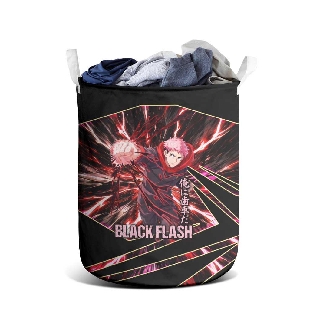 Yuji Itadori Black Flash Laundry Basket Dynamic Cursed Energy Burst Style