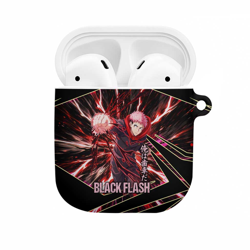 Yuji Itadori Black Flash AirPods Case Dynamic Cursed Energy Burst Style