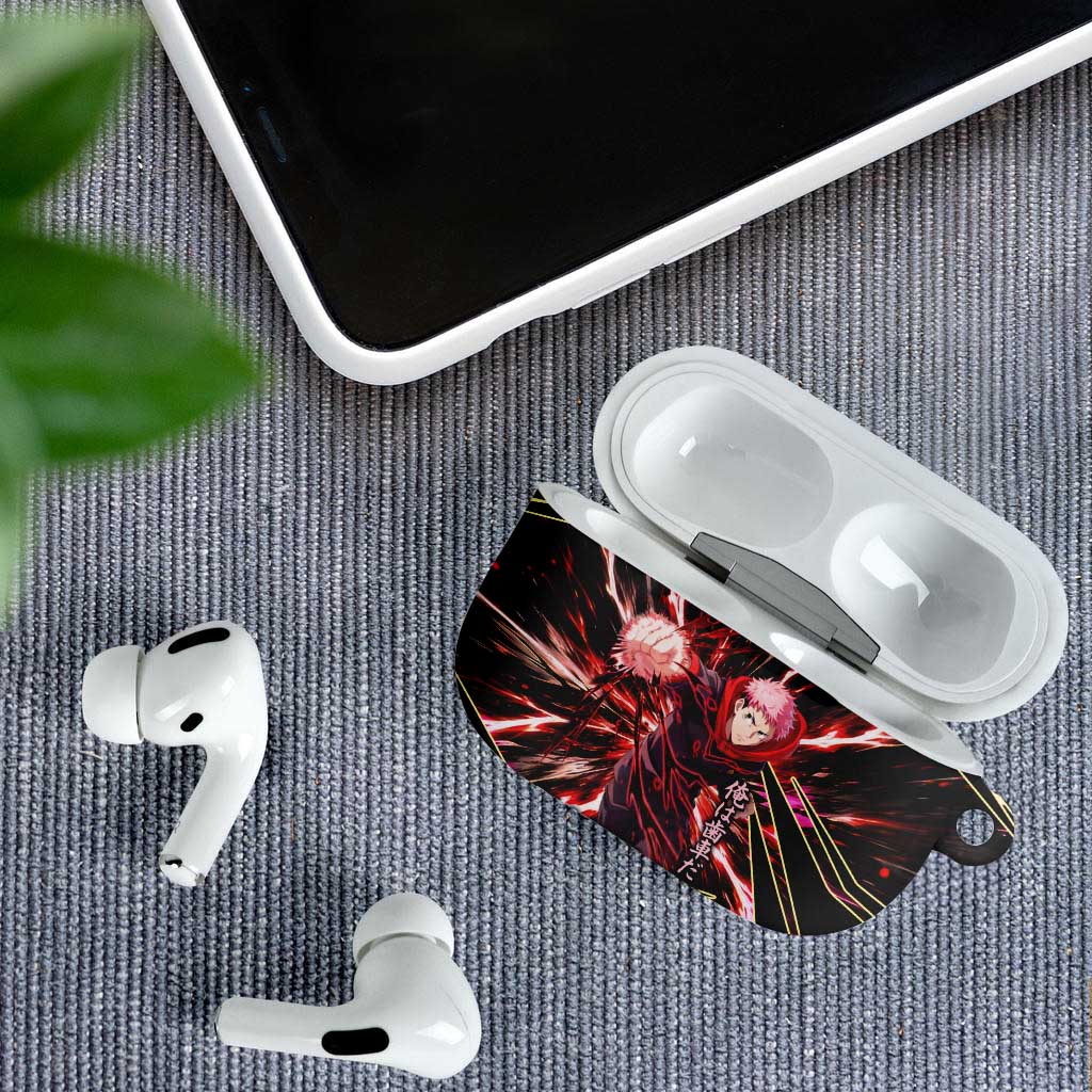 Yuji Itadori Black Flash AirPods Case Dynamic Cursed Energy Burst Style
