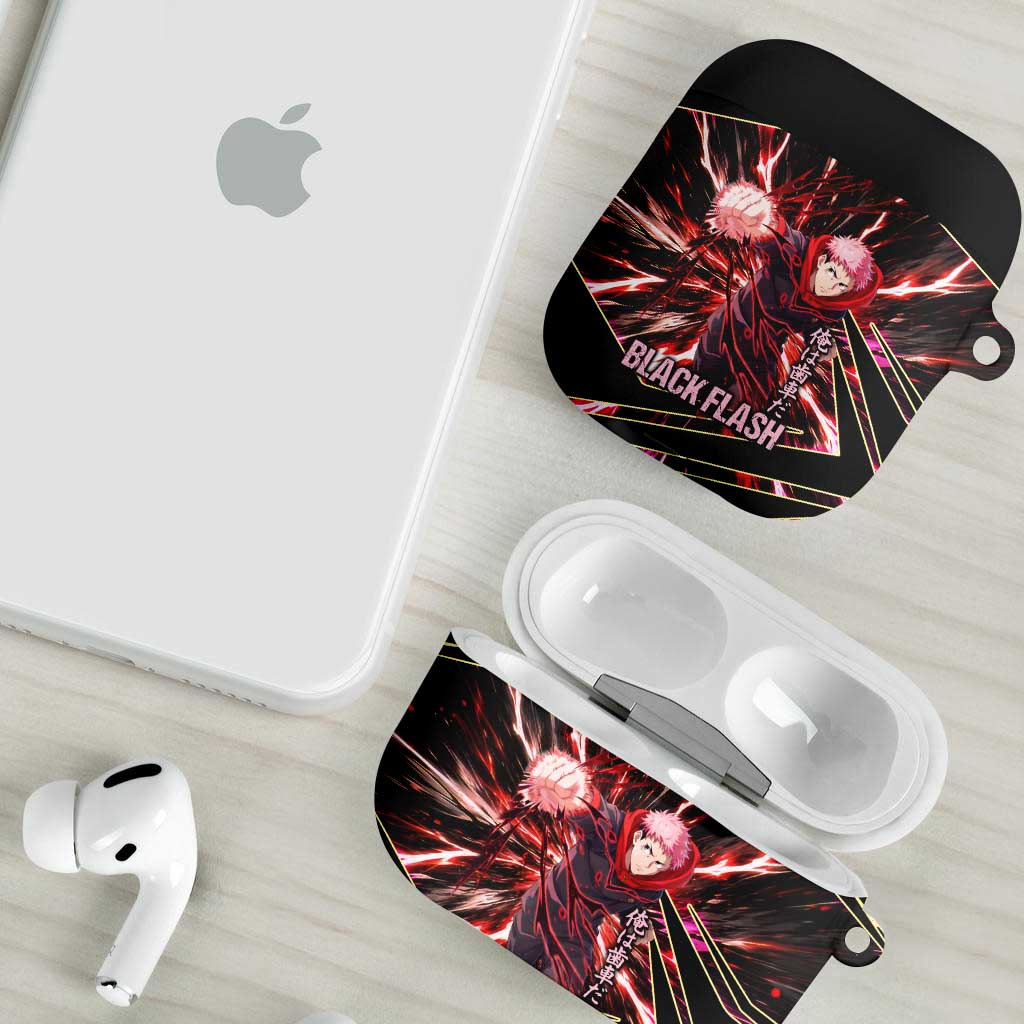Yuji Itadori Black Flash AirPods Case Dynamic Cursed Energy Burst Style
