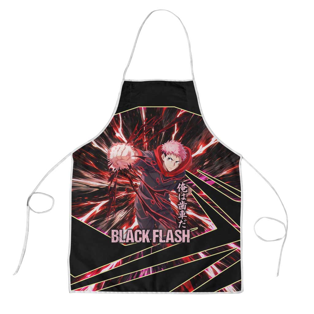 Yuji Itadori Black Flash Apron Dynamic Cursed Energy Burst Style