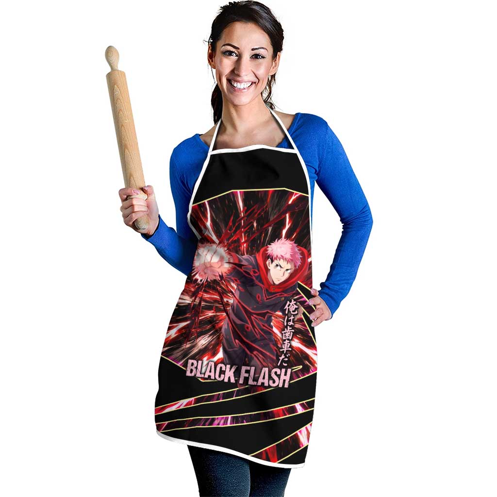 Yuji Itadori Black Flash Apron Dynamic Cursed Energy Burst Style