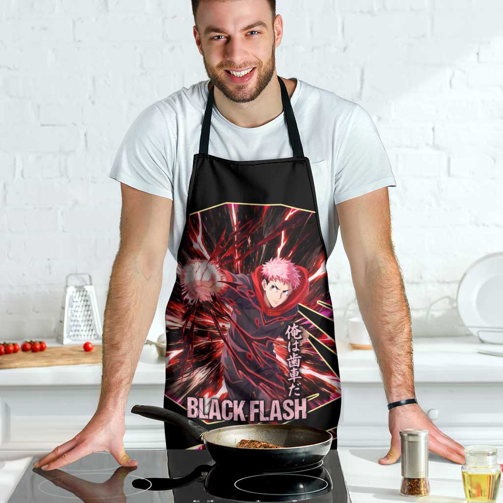 Yuji Itadori Black Flash Apron Dynamic Cursed Energy Burst Style