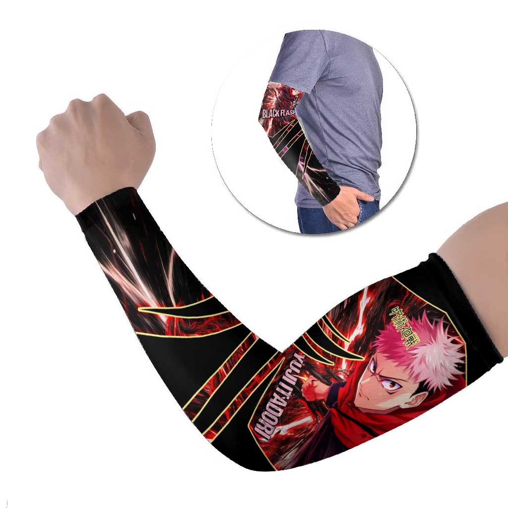 Yuji Itadori Black Flash Arm Sleeves Dynamic Cursed Energy Burst Style