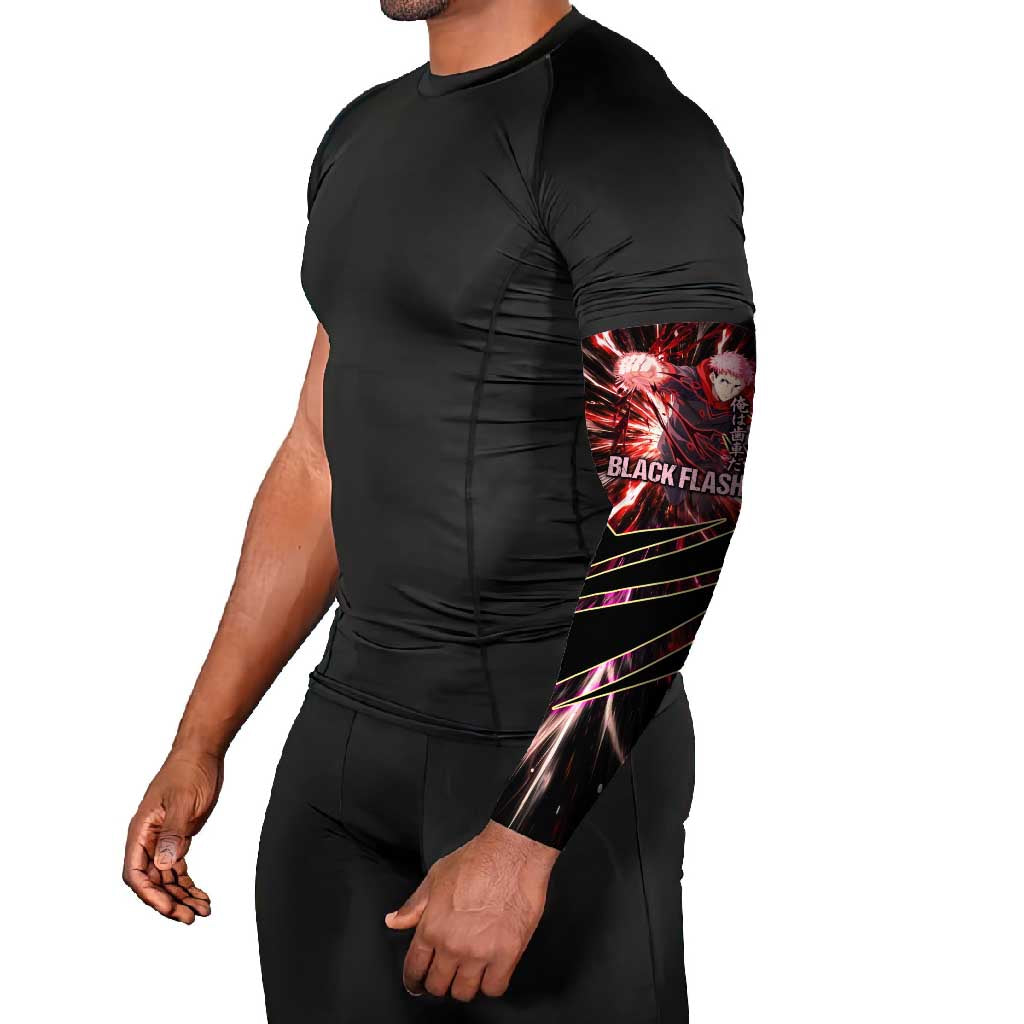 Yuji Itadori Black Flash Arm Sleeves Dynamic Cursed Energy Burst Style