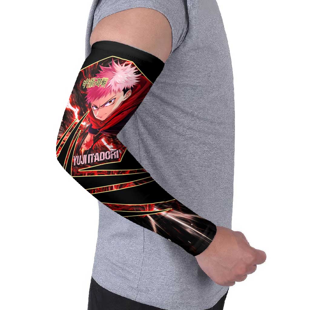 Yuji Itadori Black Flash Arm Sleeves Dynamic Cursed Energy Burst Style