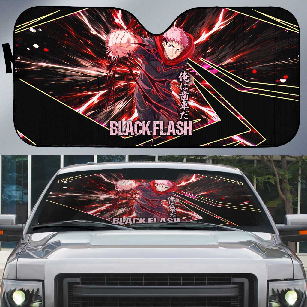 Yuji Itadori Black Flash Auto Sun Shade Dynamic Cursed Energy Burst Style