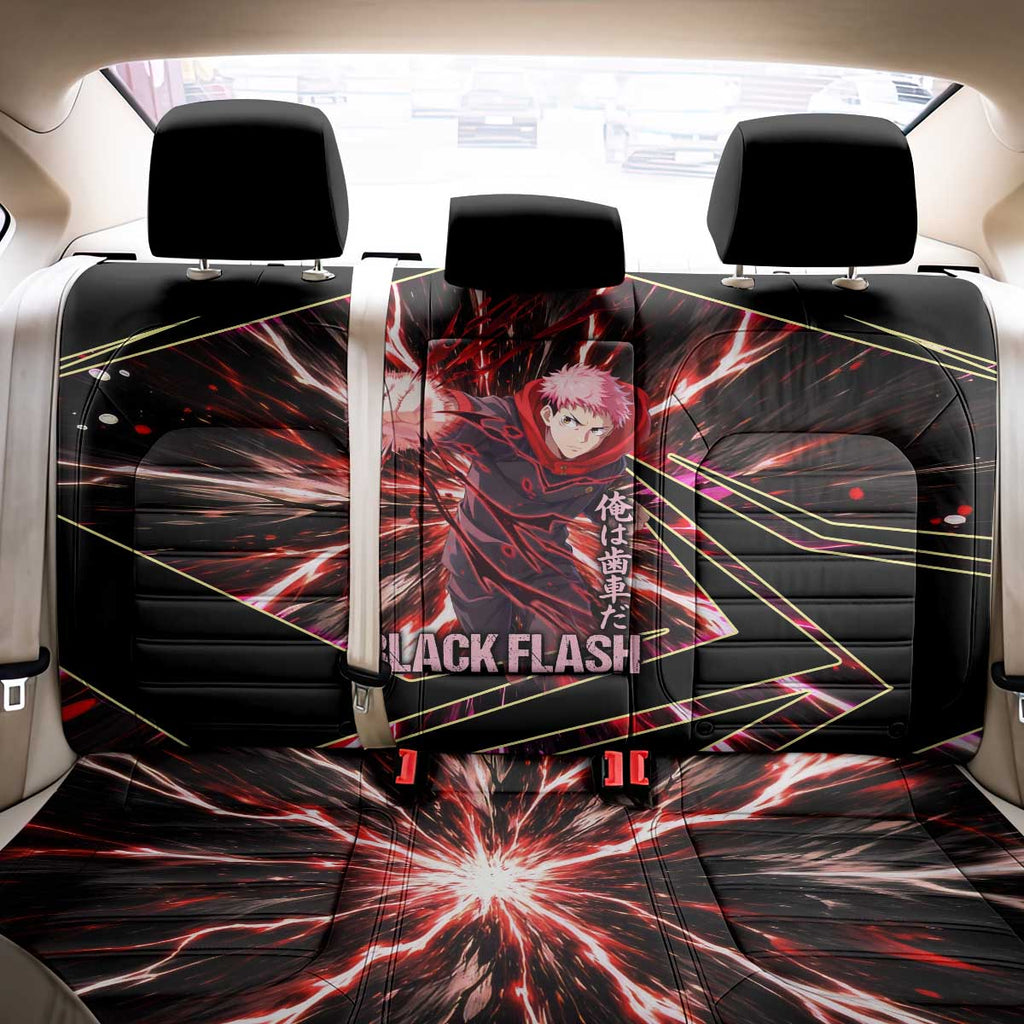 Yuji Itadori Black Flash Back Car Seat Cover Dynamic Cursed Energy Burst Style