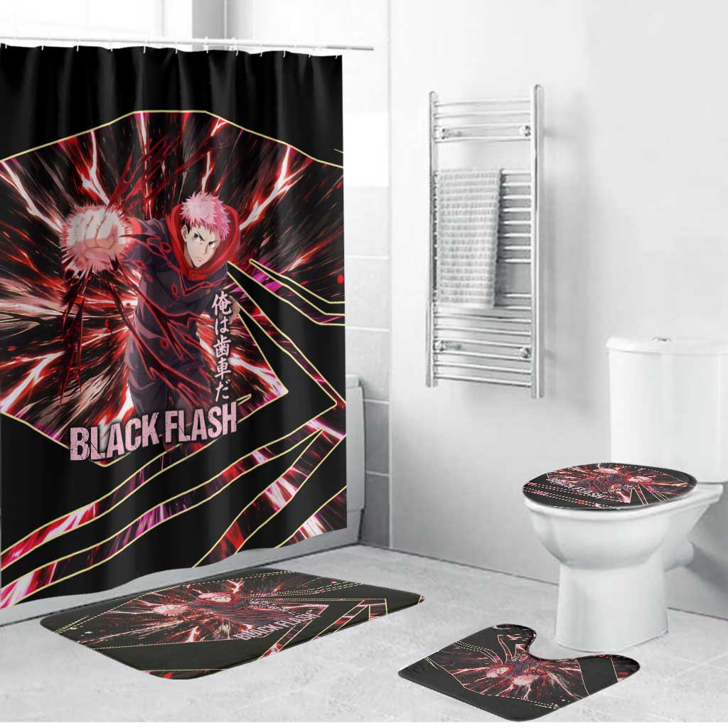Yuji Itadori Black Flash Bathroom Set Dynamic Cursed Energy Burst Style