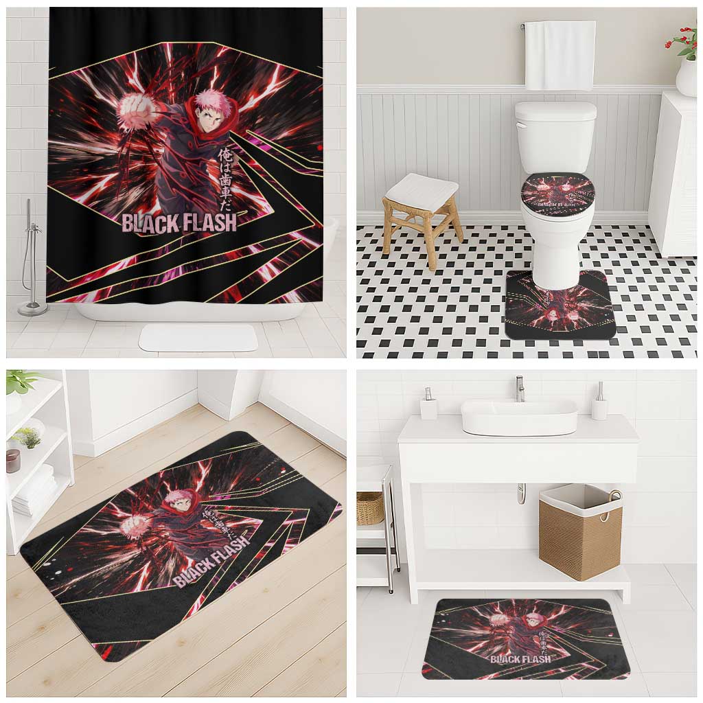 Yuji Itadori Black Flash Bathroom Set Dynamic Cursed Energy Burst Style