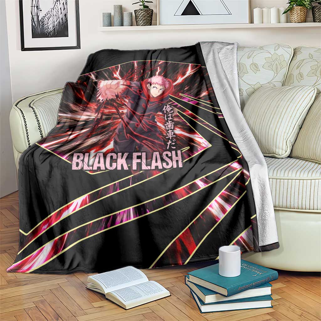 Yuji Itadori Black Flash Blanket Dynamic Cursed Energy Burst Style