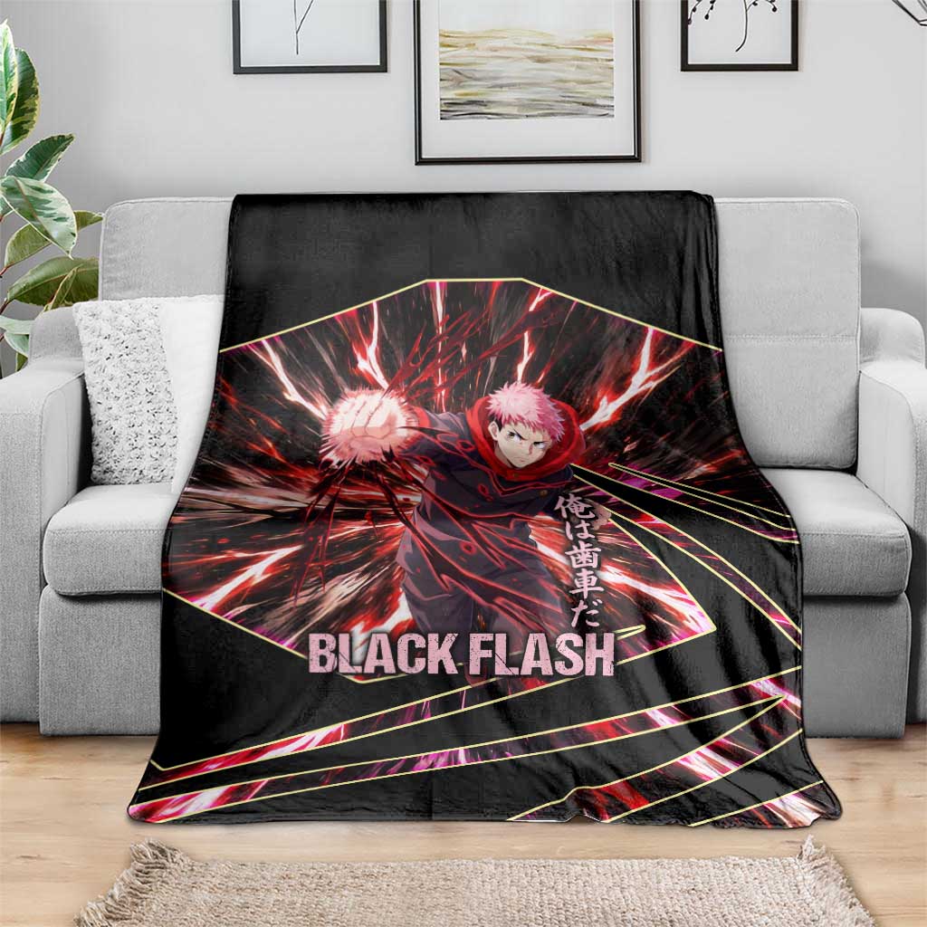 Yuji Itadori Black Flash Blanket Dynamic Cursed Energy Burst Style